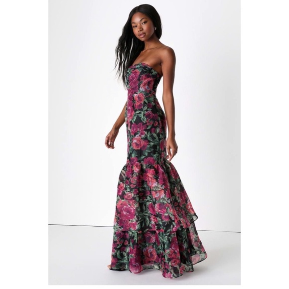 Lulus floral mermaid dress - Picture 3 of 4